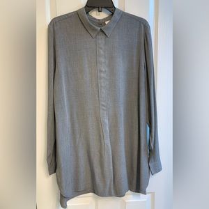 J. Jill L/S Collared Blouse Tunic Top - Size XL Tall - Dark Gray - EUC